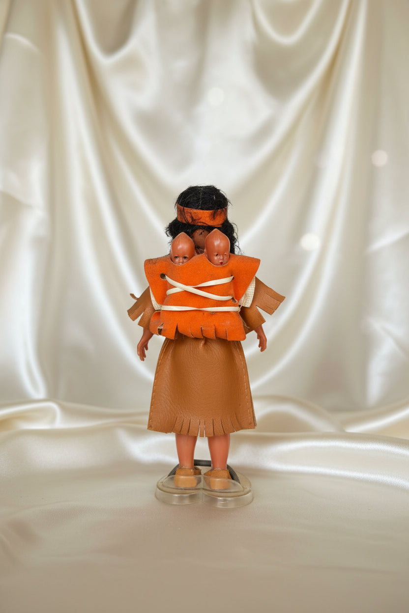 Vintage Native American Doll with Sleep Eyes and Twins