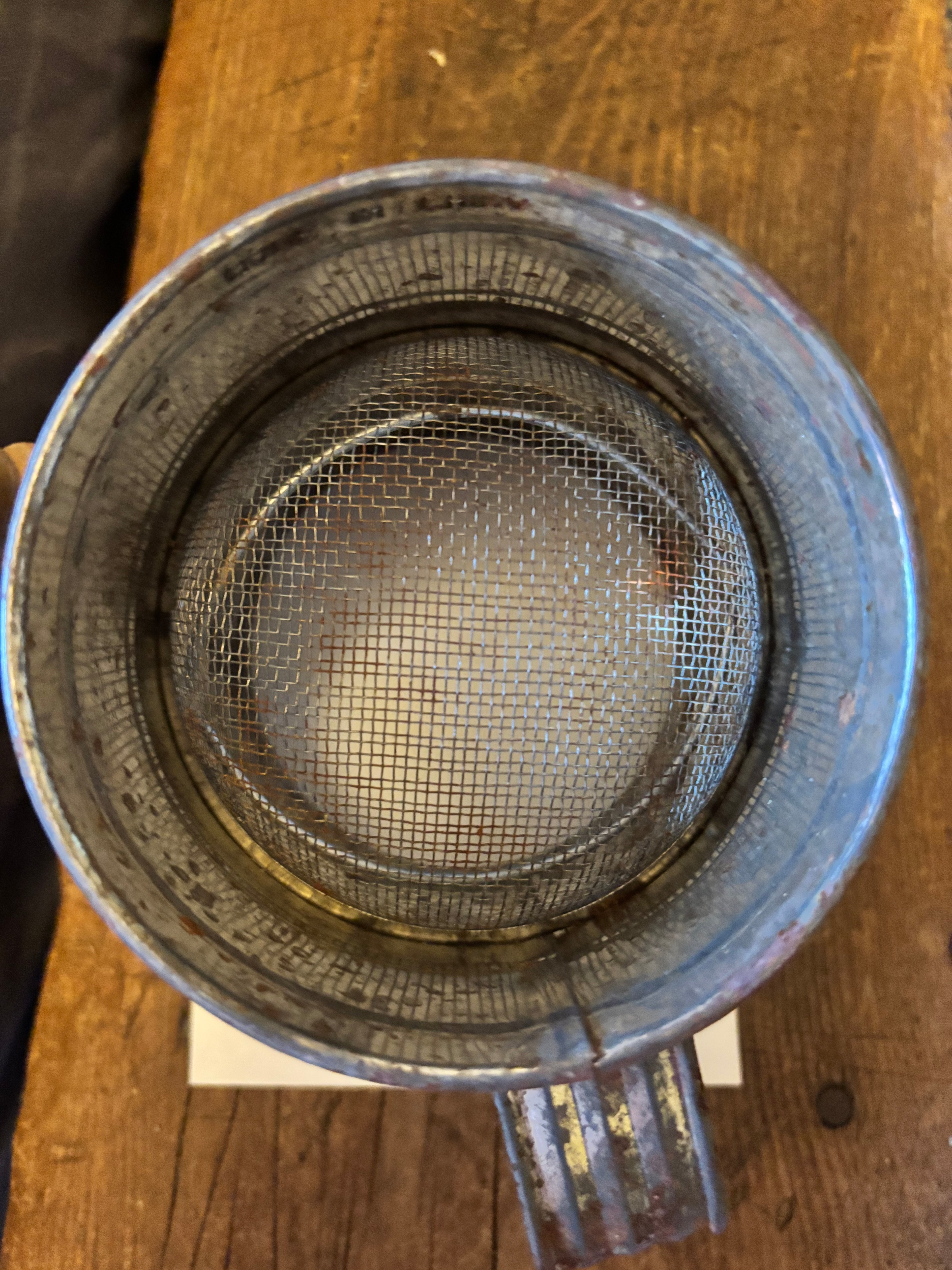 Vintage Ekco 3 cup Measuring Sifter with Wood Knob